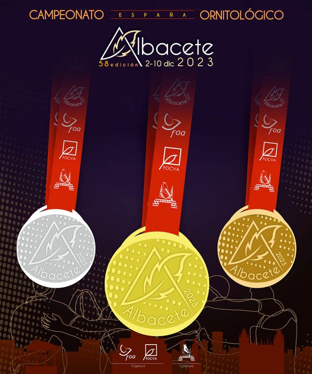 medallas campeonato de españa ornitológico 2023 - Albacete